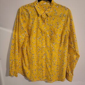 Gap yellow blouse with flower detailing